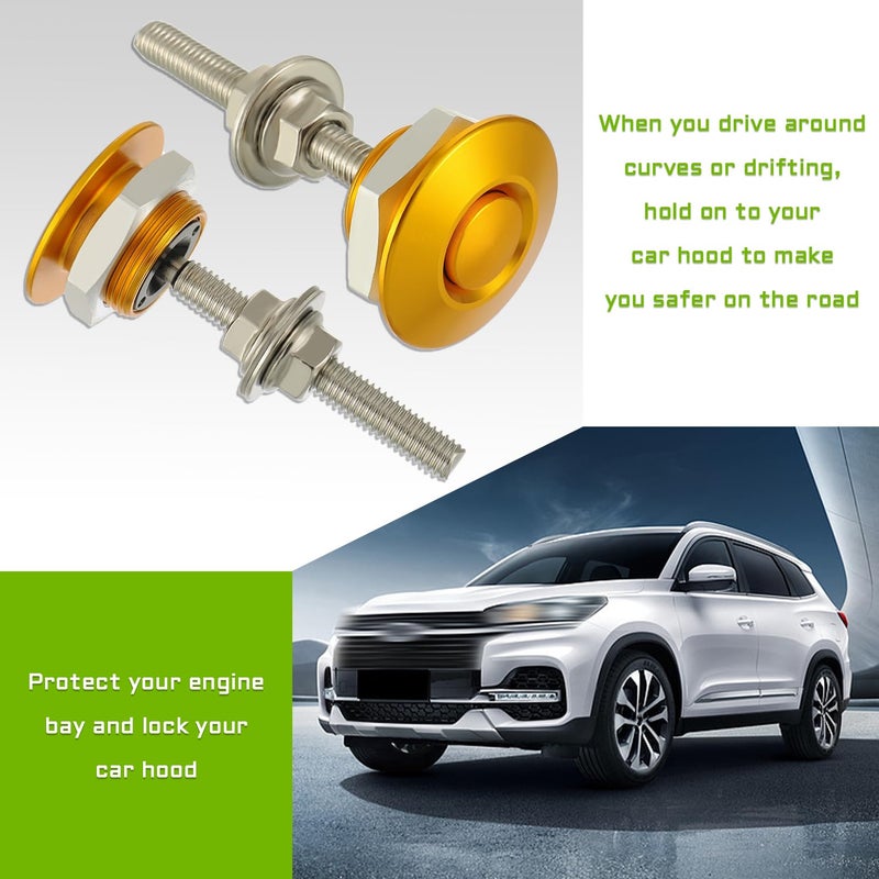 EPLZON Diameter 1.25 inch Quick Release Latch Bumper Bumper Hood License Plate Lock Clip Kit Universal Aluminum Engine Hood Pin(Pack of 2pcs,Gold) - Image 4